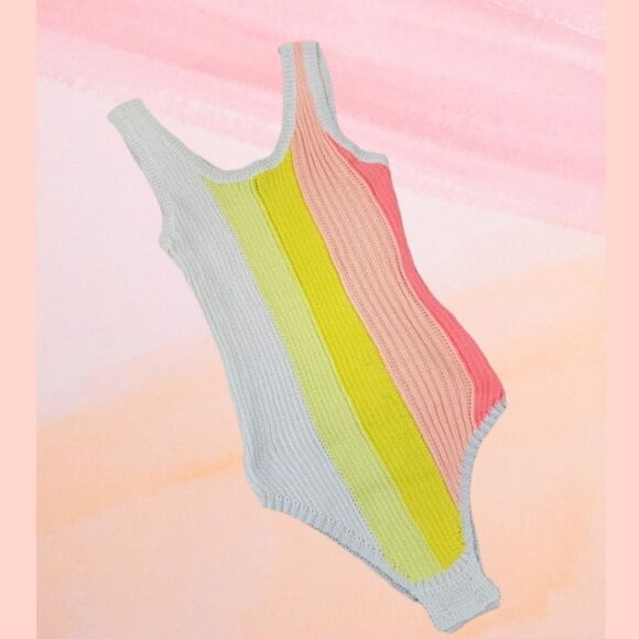 Macy's Crochet Multi Colored Summer BodySuit - Picture 1 of 3